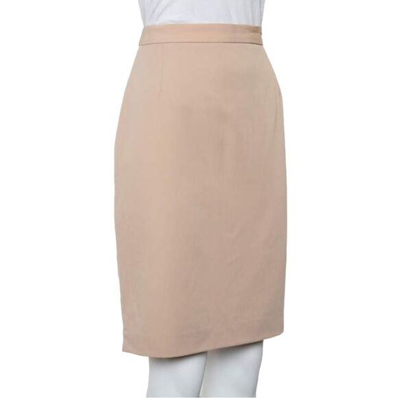 NWT MaxMara Beige Blush Wool Knee Length Pencil Skirt Size 6 Luxury Designer - Picture 7 of 12